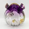 Legras Mont Joye Enamelled Glass Vase Decorated with Pansies
