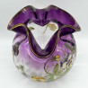 Legras Mont Joye Enamelled Glass Vase Decorated with Pansies
