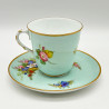 Royal Worcester Porcelain Cup and Saucer, hand Painted Bouquets