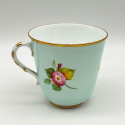 Royal Worcester Porcelain Cup and Saucer, hand Painted Bouquets