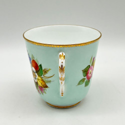 Royal Worcester Porcelain Cup and Saucer, hand Painted Bouquets