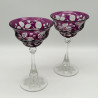 Stevens & Williams Amethyst overlay on Clear Cut Champagne Glass
