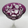 Stevens & Williams Amethyst overlay on Clear Cut Champagne Glass