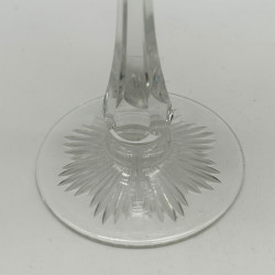 Stevens & Williams Amethyst overlay on Clear Cut Champagne Glass