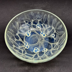Rene Lalique Clear & Opalescent Glass Bowl "Gui"