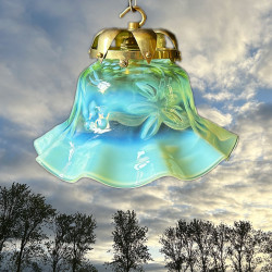 Richardson & Sons Vaseline Glass Pendant Lamp...