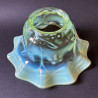 Richardson & Sons Vaseline Glass Pendant Lamp with Horse Chestnut Leaf Patten