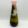Emile Galle Glass Vase Acid Etched and Overlaid with Land Scape Scene