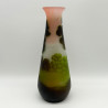 Emile Galle Glass Vase Acid Etched and Overlaid with Land Scape Scene