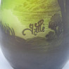 Emile Galle Glass Vase Acid Etched and Overlaid with Land Scape Scene