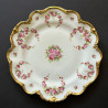 Single George Jones Crescent Porcelain Plate Decorated with Rose Garlands