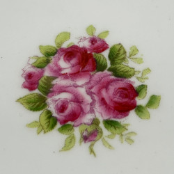 Single George Jones Crescent Porcelain Plate Decorated with Rose Garlands