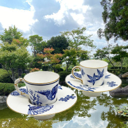 Royal Worcester a Pair of Japonism Cups and...