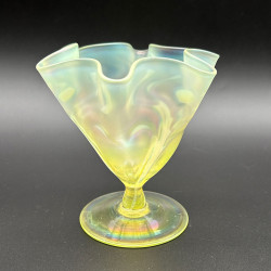 John Walsh Walsh Vaseline and Luster Glass Vase with Pattern