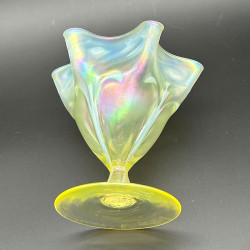 John Walsh Walsh Vaseline and Luster Glass Vase with Pattern