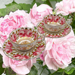 English Porcelain Pair of Cups and Saucers...