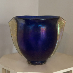 Loetz Iridescent Glass Vase with Two Handles