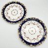 Gorge Jones and Sons Porcelain a Pair Plates Decorated with Rose Garland
