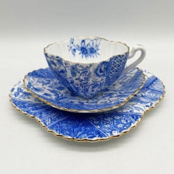Wileman Foley China Alexandra Shape Gilded Blue Dolly Varden Trio