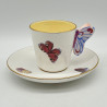 Wedgwood Porcelain Butterfly Handled Cup and Sauce Decorated with Butterflies