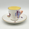Wedgwood Porcelain Butterfly Handled Cup and Sauce Decorated with Butterflies