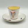 Wedgwood Porcelain Butterfly Handled Cup and Sauce Decorated with Butterflies