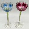 A Pair Fritz Hecker Enameled Flower Form Liqueur Glasses