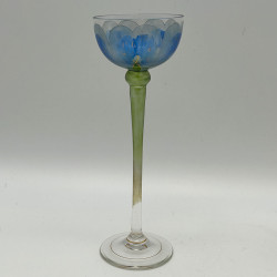 A Pair Fritz Hecker Enameled Flower Form Liqueur Glasses