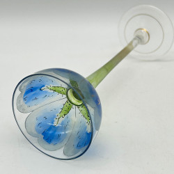 A Pair Fritz Hecker Enameled Flower Form Liqueur Glasses