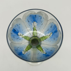 A Pair Fritz Hecker Enameled Flower Form Liqueur Glasses