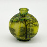 Daum Nancy Cameo, enamelled and Vitrification  Miniature Vase Summer Landscape