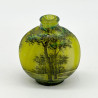 Daum Nancy Cameo, enamelled and Vitrification  Miniature Vase Summer Landscape