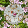 Meissen Porcelain Cabinet Plate, Hand painted Bouquet in the Middle, Scattered Flowers in Each Windows