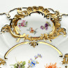 Meissen Porcelain Cabinet Plate, Hand painted Bouquet in the Middle, Scattered Flowers in Each Windows
