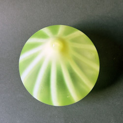 Vaseline Glass Lamp Shade, Strip Pattern with Fitting