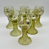 Fritz Heckert Set of Six Hock Glasses Beautifully Enameled with Flowers and Insects