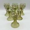 Fritz Heckert Set of Six Hock Glasses Beautifully Enameled with Flowers and Insects