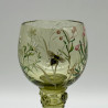 Fritz Heckert Set of Six Hock Glasses Beautifully Enameled with Flowers and Insects