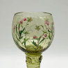 Fritz Heckert Set of Six Hock Glasses Beautifully Enameled with Flowers and Insects