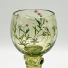 Fritz Heckert Set of Six Hock Glasses Beautifully Enameled with Flowers and Insects