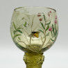 Fritz Heckert Set of Six Hock Glasses Beautifully Enameled with Flowers and Insects