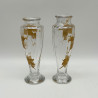 A Pair Old Baccarat Glass Vases, Decorated with Horse Chestnut