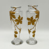 A Pair Old Baccarat Glass Vases, Decorated with Horse Chestnut
