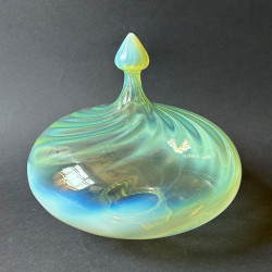 Arts and Crafts Vaseline Glass Large Pendant Lamp
