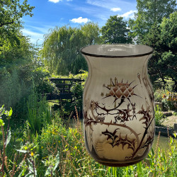 Emile Galle Enamelled Glass Vase Decorated...