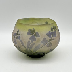 Emile Galle Cameo Glass Bowl Decorated with Flowers