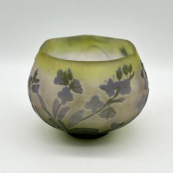 Emile Galle Cameo Glass Bowl Decorated with Flowers