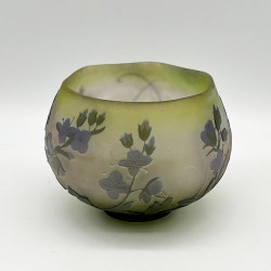 Emile Galle Cameo Glass Bowl Decorated with Flowers