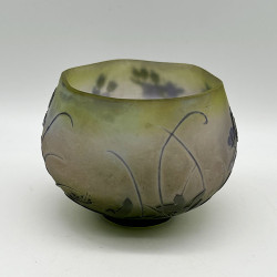 Emile Galle Cameo Glass Bowl Decorated with Flowers