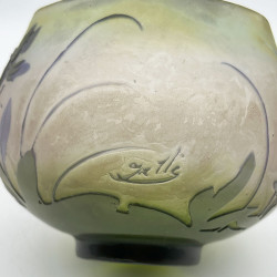 Emile Galle Cameo Glass Bowl Decorated with Flowers